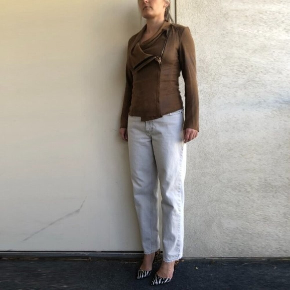 Zara Brown Suede Jacket Size S - Picture 2 of 10